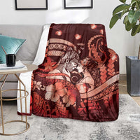 Maori Romantic Valentine Blanket The Hongi Kiss Red Galaxy