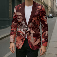 Personalised Maori Romantic Valentine Blazer The Hongi Kiss Red Galaxy