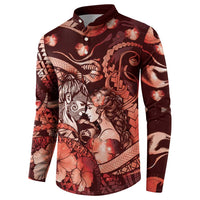 Personalised Maori Romantic Valentine Button Sweatshirt The Hongi Kiss Red Galaxy