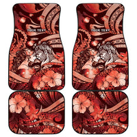 Personalised Maori Romantic Valentine Car Mats The Hongi Kiss Red Galaxy