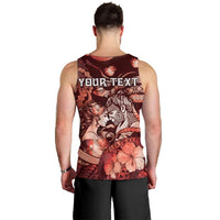 Personalised Maori Romantic Valentine Men Tank Top The Hongi Kiss Red Galaxy