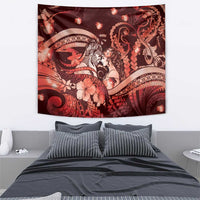 Maori Romantic Valentine Tapestry The Hongi Kiss Red Galaxy DT05 - Polynesian Pride