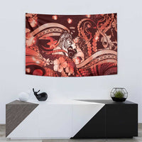 Maori Romantic Valentine Tapestry The Hongi Kiss Red Galaxy DT05 - Polynesian Pride