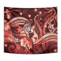 Maori Romantic Valentine Tapestry The Hongi Kiss Red Galaxy DT05 - Polynesian Pride