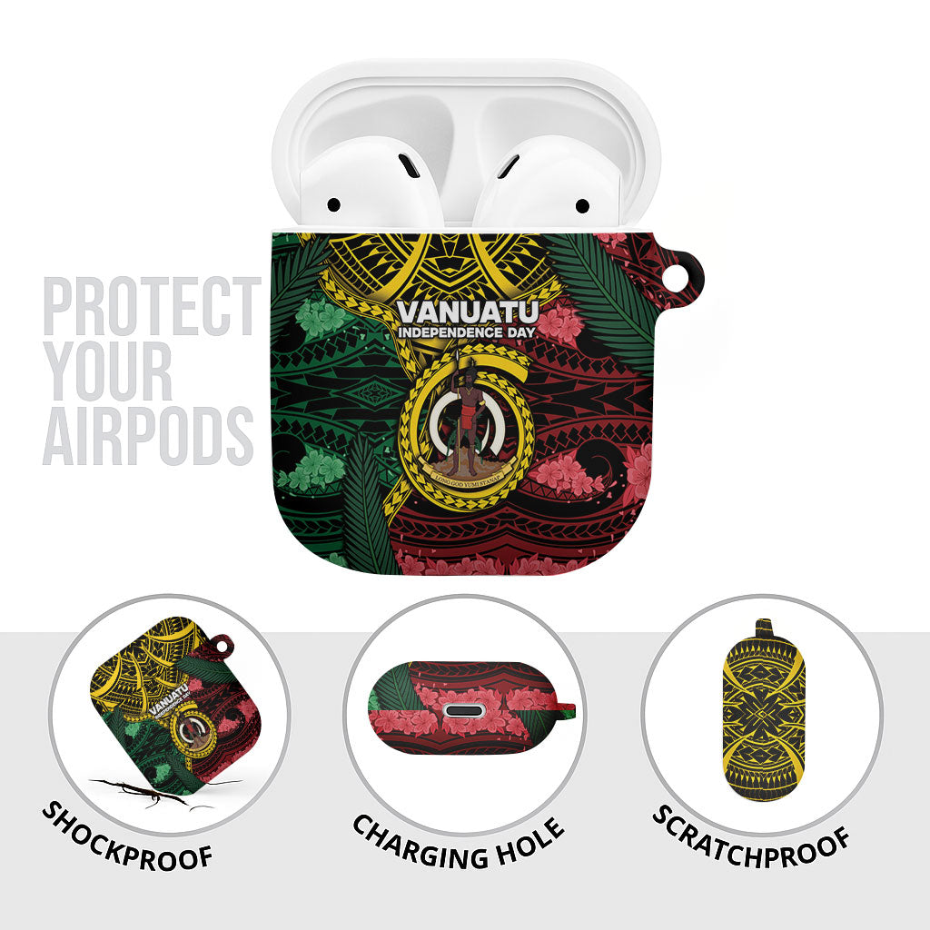 Vanuatu Independence Day AirPods Case Boar Tusk Warrior Tribal Floral Patterns