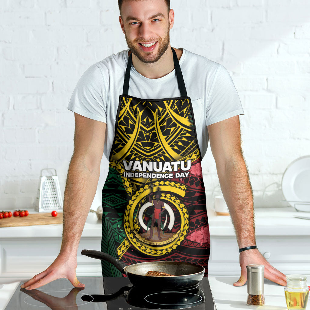 Vanuatu Independence Day Apron Boar Tusk Warrior Tribal Floral Patterns