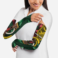 Personalised Vanuatu Independence Day Arm Sleeves Boar Tusk Warrior Tribal Floral Patterns