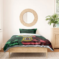 Vanuatu Independence Day Bedding Set Boar Tusk Warrior Tribal Floral Patterns