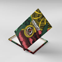 Vanuatu Independence Day Canvas Wall Art Boar Tusk Warrior Tribal Floral Patterns