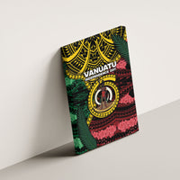 Vanuatu Independence Day Canvas Wall Art Boar Tusk Warrior Tribal Floral Patterns