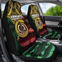 Vanuatu Independence Day Car Seat Cover Boar Tusk Warrior Tribal Floral Patterns