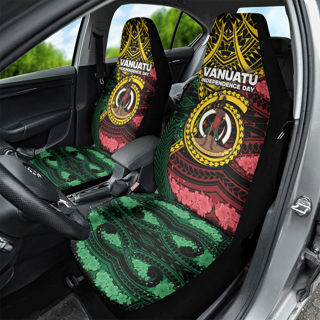 Vanuatu Independence Day Car Seat Cover Boar Tusk Warrior Tribal Floral Patterns