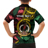 Personalised Vanuatu Independence Day Family Matching Mermaid Dress and Hawaiian Shirt Boar Tusk Warrior Tribal Floral Patterns