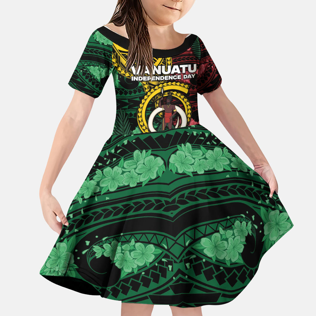 Personalised Vanuatu Independence Day Family Matching Off Shoulder Maxi Dress and Hawaiian Shirt Boar Tusk Warrior Tribal Floral Patterns