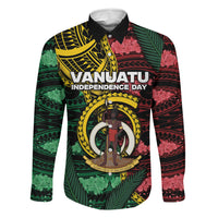Personalised Vanuatu Independence Day Family Matching Off Shoulder Short Dress and Hawaiian Shirt Boar Tusk Warrior Tribal Floral Patterns