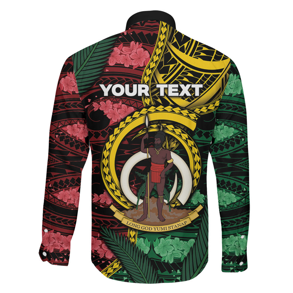 Personalised Vanuatu Independence Day Family Matching Off Shoulder Short Dress and Hawaiian Shirt Boar Tusk Warrior Tribal Floral Patterns