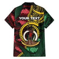 Personalised Vanuatu Independence Day Hawaiian Shirt Boar Tusk Warrior Tribal Floral Patterns