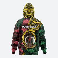 Personalised Vanuatu Independence Day Hoodie Boar Tusk Warrior Tribal Floral Patterns