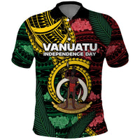 Personalised Vanuatu Independence Day Polo Shirt Boar Tusk Warrior Tribal Floral Patterns