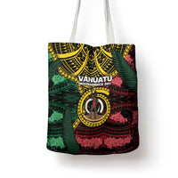 Vanuatu Independence Day Tote Bag Boar Tusk Warrior Tribal Floral Patterns