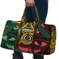 Vanuatu Independence Day Travel Bag Boar Tusk Warrior Tribal Floral Patterns