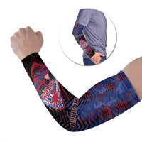 Guam Arm Sleeves Chamorro Seal Tribal Scratch Design - Polynesian Pride