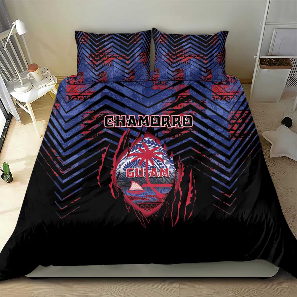 Guam Bedding Set Chamorro Seal Tribal Scratch Design - Polynesian Pride
