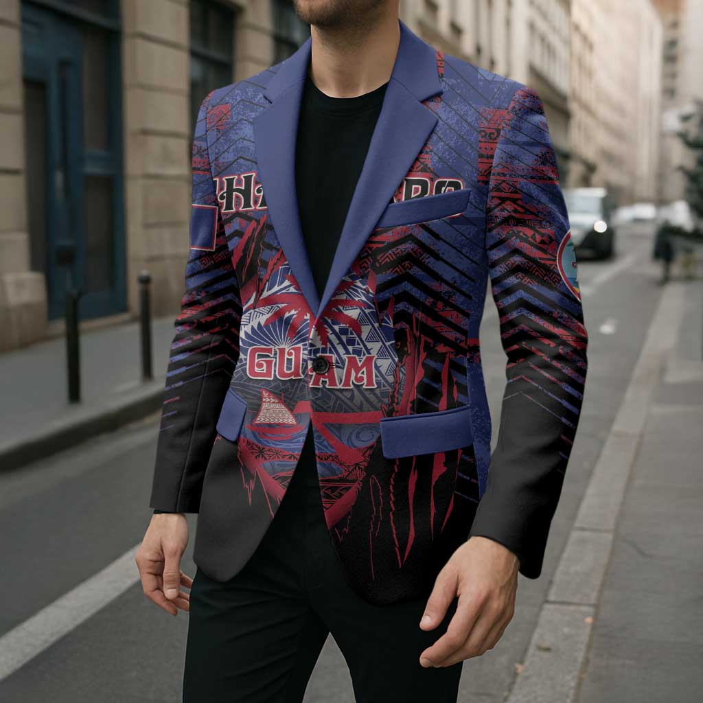 Personalised Guam Blazer Chamorro Seal Tribal Scratch Design - Polynesian Pride