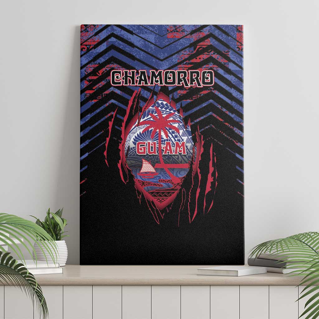 Guam Canvas Wall Art Chamorro Seal Tribal Scratch Design - Polynesian Pride