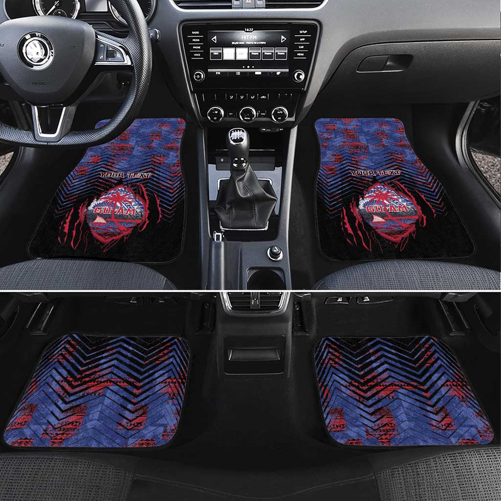 Personalised Guam Car Mats Chamorro Seal Tribal Scratch Design - Polynesian Pride