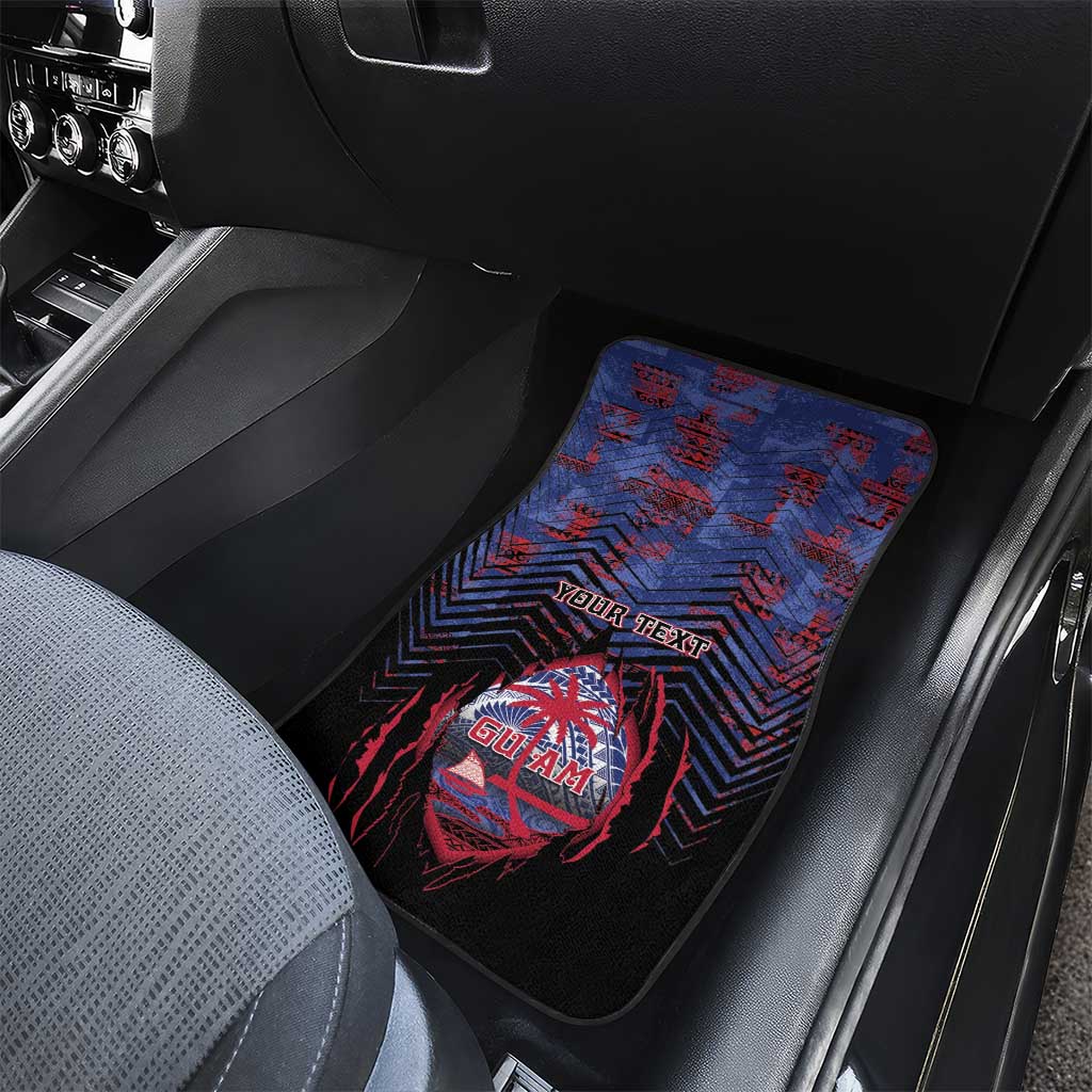 Personalised Guam Car Mats Chamorro Seal Tribal Scratch Design - Polynesian Pride