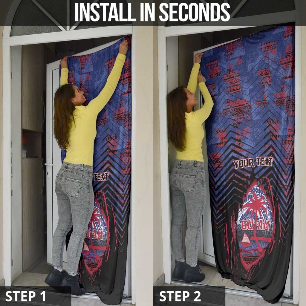 Guam Door Cover Chamorro Seal Tribal Scratch Design - Polynesian Pride