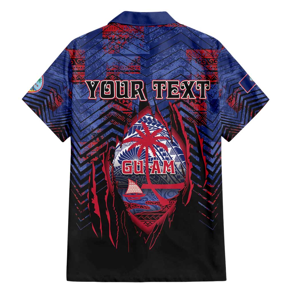 Personalised Guam Family Matching Short Sleeve Bodycon Dress and Hawaiian Shirt Chamorro Seal Tribal Scratch Design - Polynesian Pride