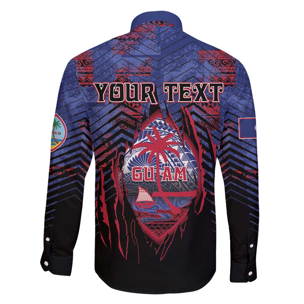 Personalised Guam Family Matching Short Sleeve Bodycon Dress and Hawaiian Shirt Chamorro Seal Tribal Scratch Design - Polynesian Pride