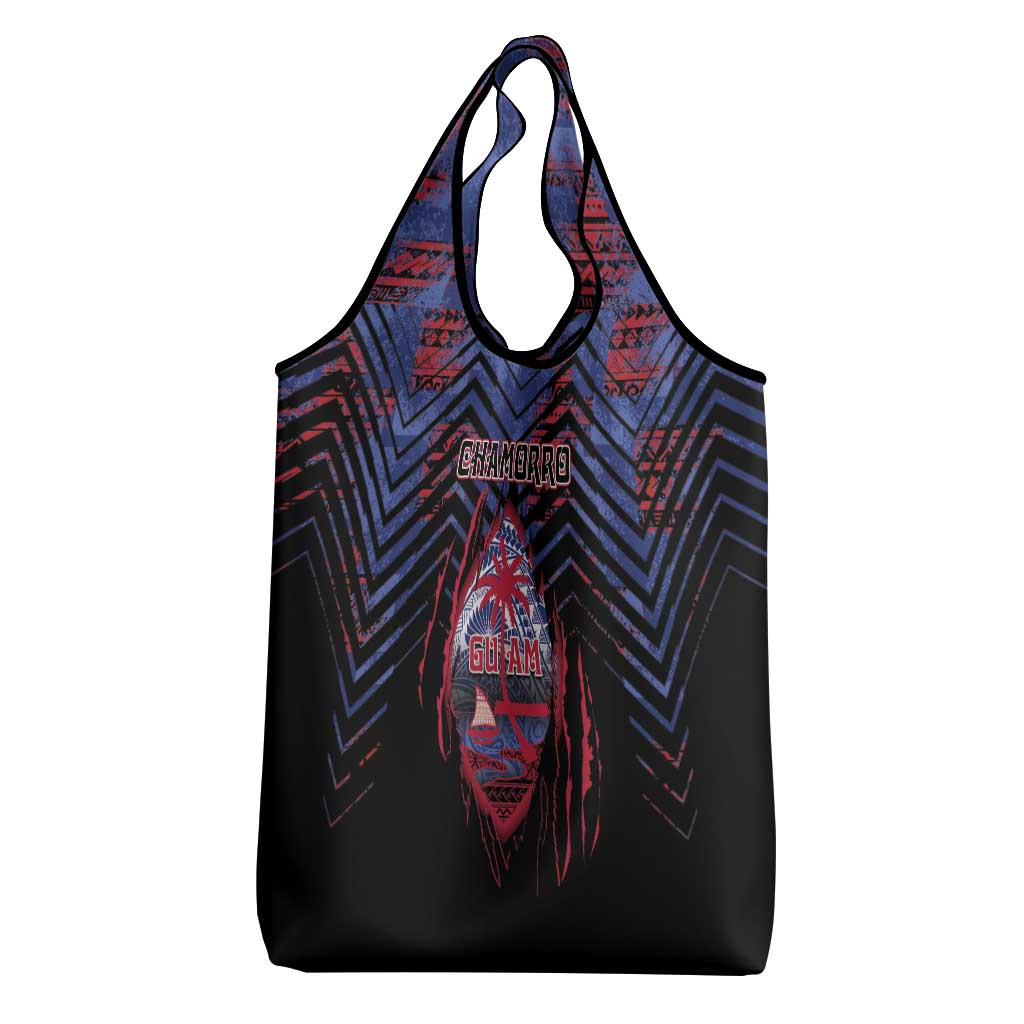 Guam Grocery Bag Chamorro Seal Tribal Scratch Design - Polynesian Pride