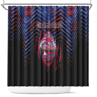 Guam Shower Curtain Chamorro Seal Tribal Scratch Design - Polynesian Pride