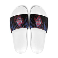 Guam Slide Sandals Chamorro Seal Tribal Scratch Design - Polynesian Pride