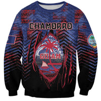 Personalised Guam Sweatshirt Chamorro Seal Tribal Scratch Design - Polynesian Pride