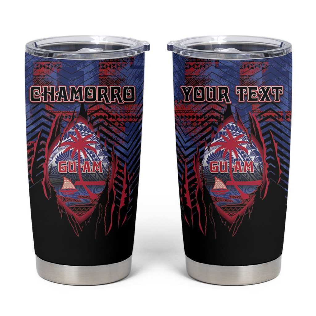 Personalised Guam Tumbler Cup Chamorro Seal Tribal Scratch Design - Polynesian Pride
