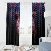 Guam Window Curtain Chamorro Seal Tribal Scratch Design - Polynesian Pride