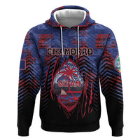 Personalised Guam Zip Hoodie Chamorro Seal Tribal Scratch Design - Polynesian Pride