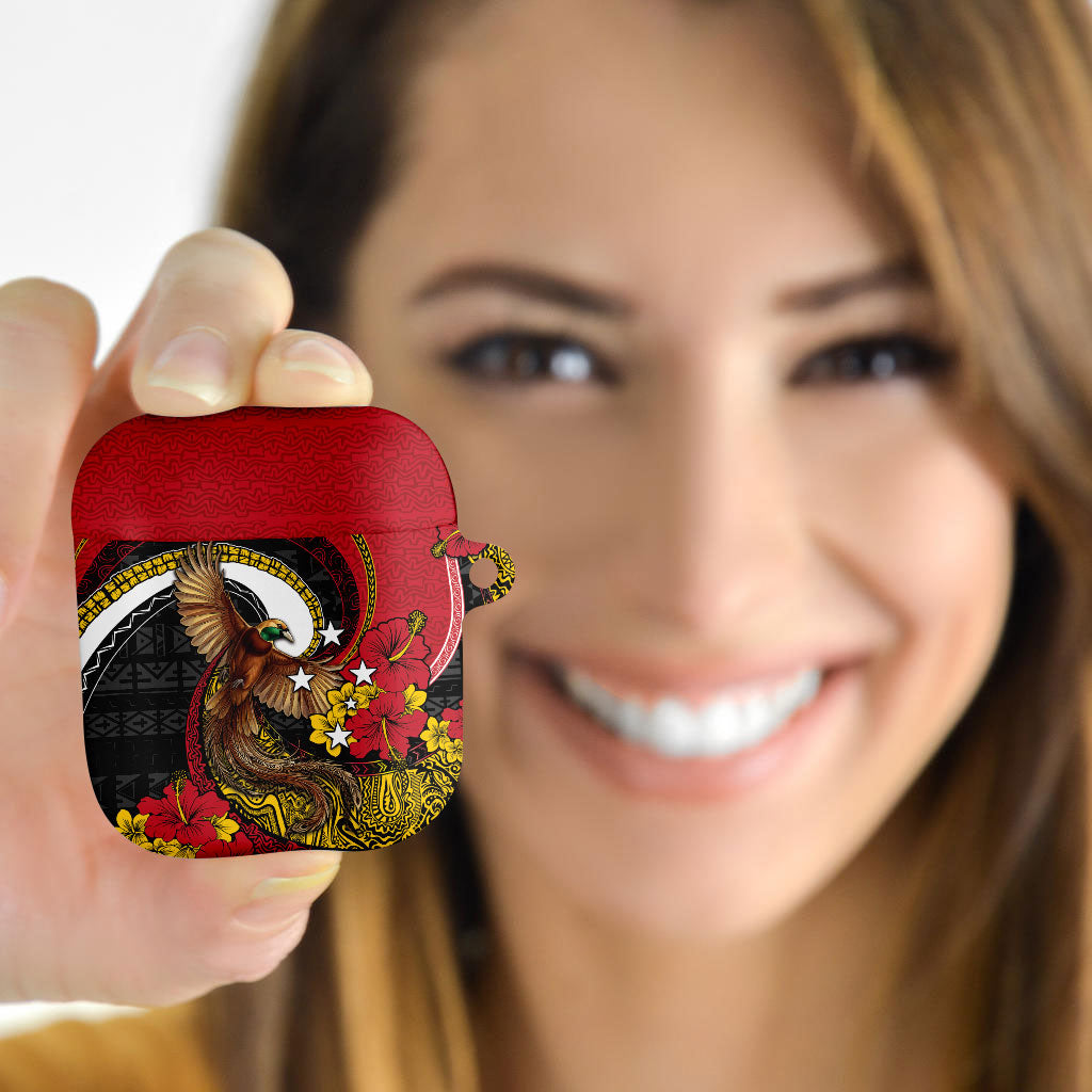 Papua New Guinea Language Week AirPods Case Bird Of Paradise Tribal Floral Pattern