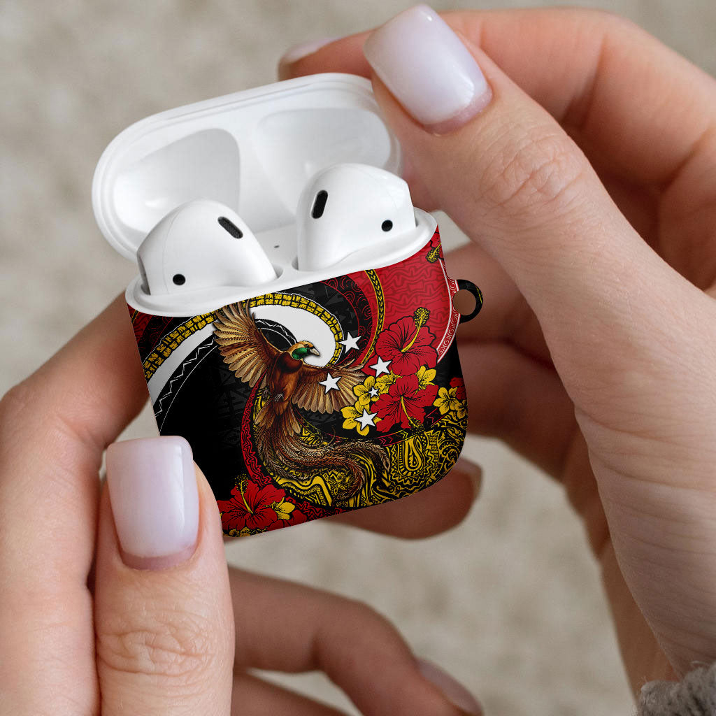 Papua New Guinea Language Week AirPods Case Bird Of Paradise Tribal Floral Pattern