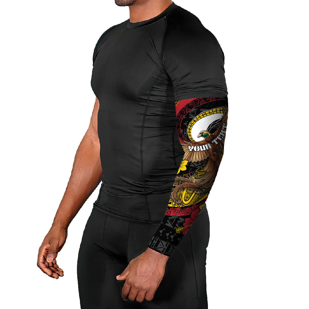 Personalised Papua New Guinea Language Week Arm Sleeves Bird Of Paradise Tribal Floral Pattern DT05 - Polynesian Pride