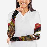 Personalised Papua New Guinea Language Week Arm Sleeves Bird Of Paradise Tribal Floral Pattern DT05 - Polynesian Pride