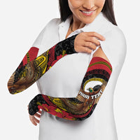 Personalised Papua New Guinea Language Week Arm Sleeves Bird Of Paradise Tribal Floral Pattern DT05 - Polynesian Pride
