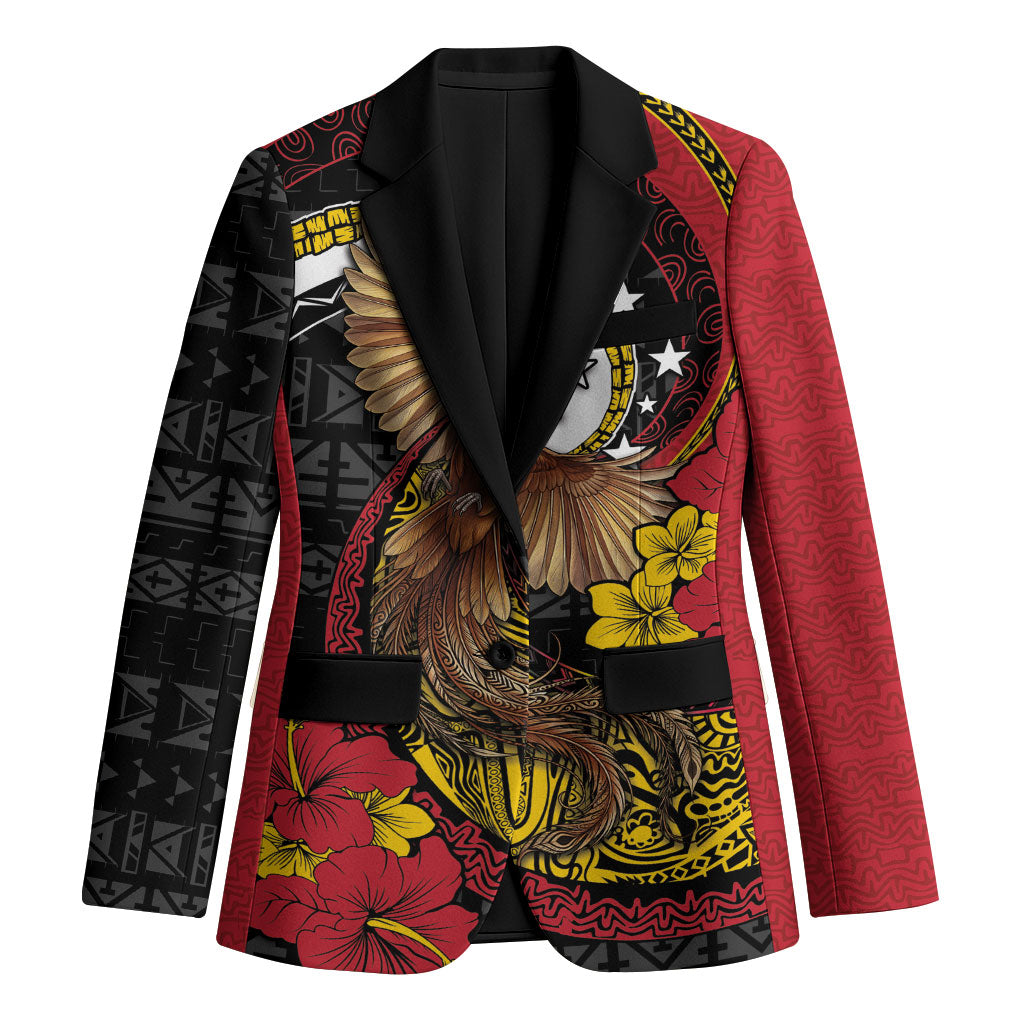 Personalised Papua New Guinea Language Week Blazer Bird Of Paradise Tribal Floral Pattern DT05 Unisex Black - Polynesian Pride