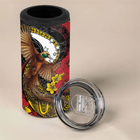 Personalised Papua New Guinea Language Week 4 in 1 Can Cooler Tumbler Bird Of Paradise Tribal Floral Pattern