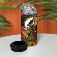 Personalised Papua New Guinea Language Week 4 in 1 Can Cooler Tumbler Bird Of Paradise Tribal Floral Pattern