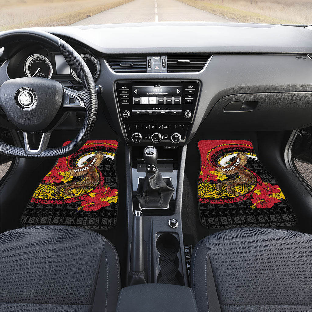Personalised Papua New Guinea Language Week Car Mats Bird Of Paradise Tribal Floral Pattern